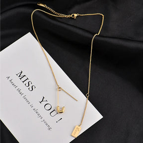 Rectangular Pendant Necklace Female Fashion