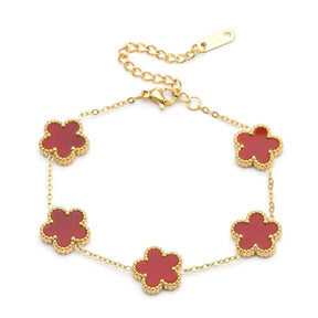 Gold-Plated Stainless Flower Bracelet