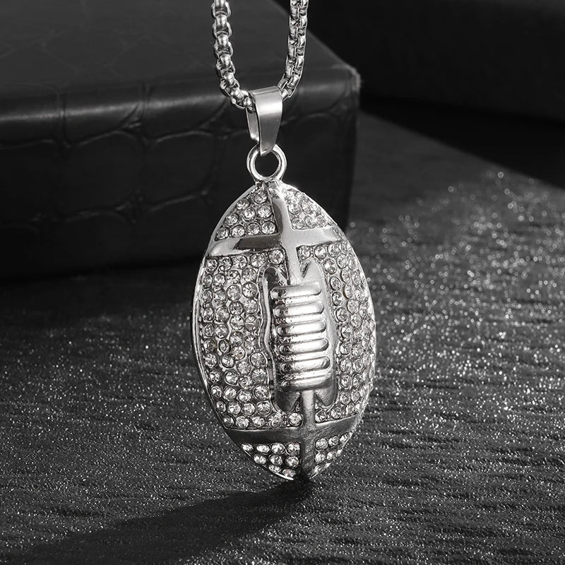 Football Pendant Necklace for Men and Women