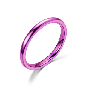 2mm Thin Stainless Steel Rings Rose Gold