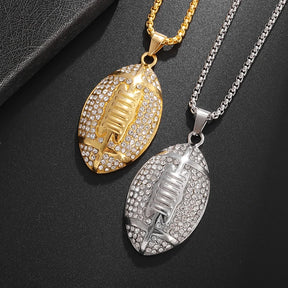 Football Pendant Necklace for Men and Women