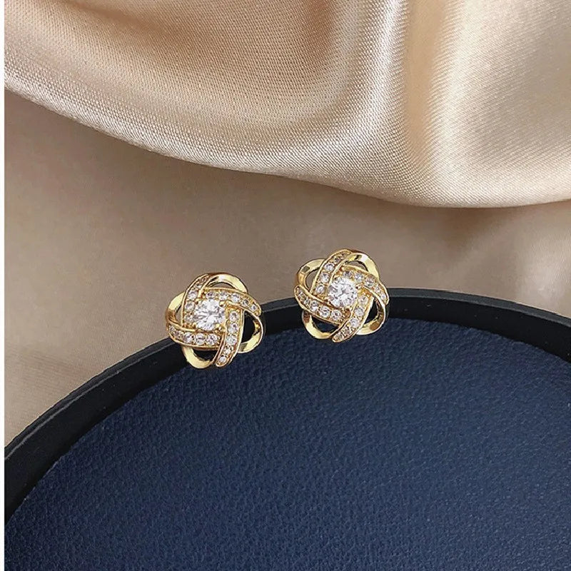 Light Luxury Zircon Stud Earrings