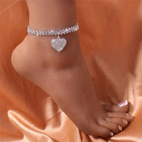 Diamond Love Foot Chain Bracelet