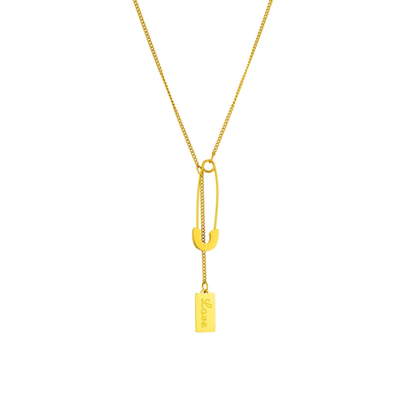 Rectangular Pendant Necklace Female Fashion