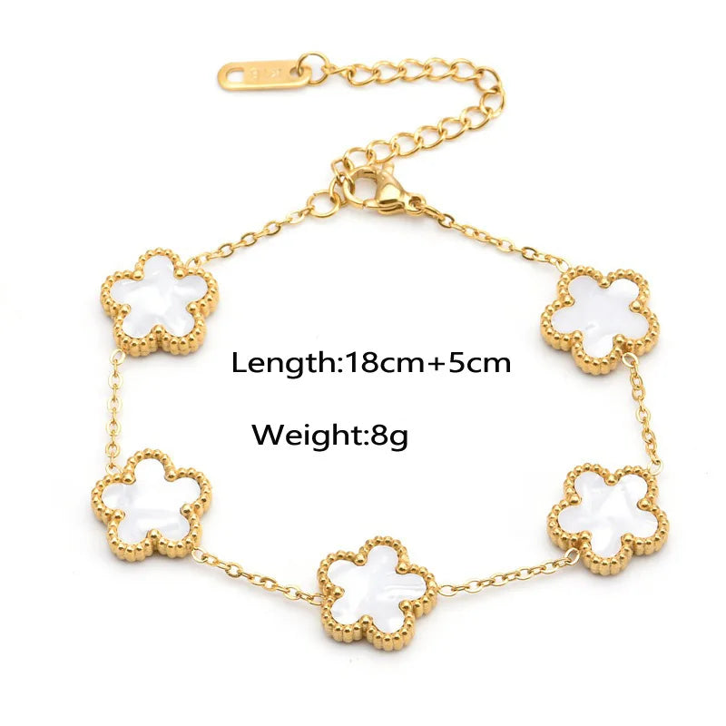 Gold-Plated Stainless Flower Bracelet