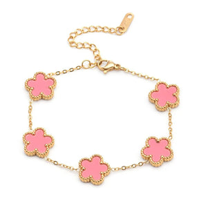 Gold-Plated Stainless Flower Bracelet