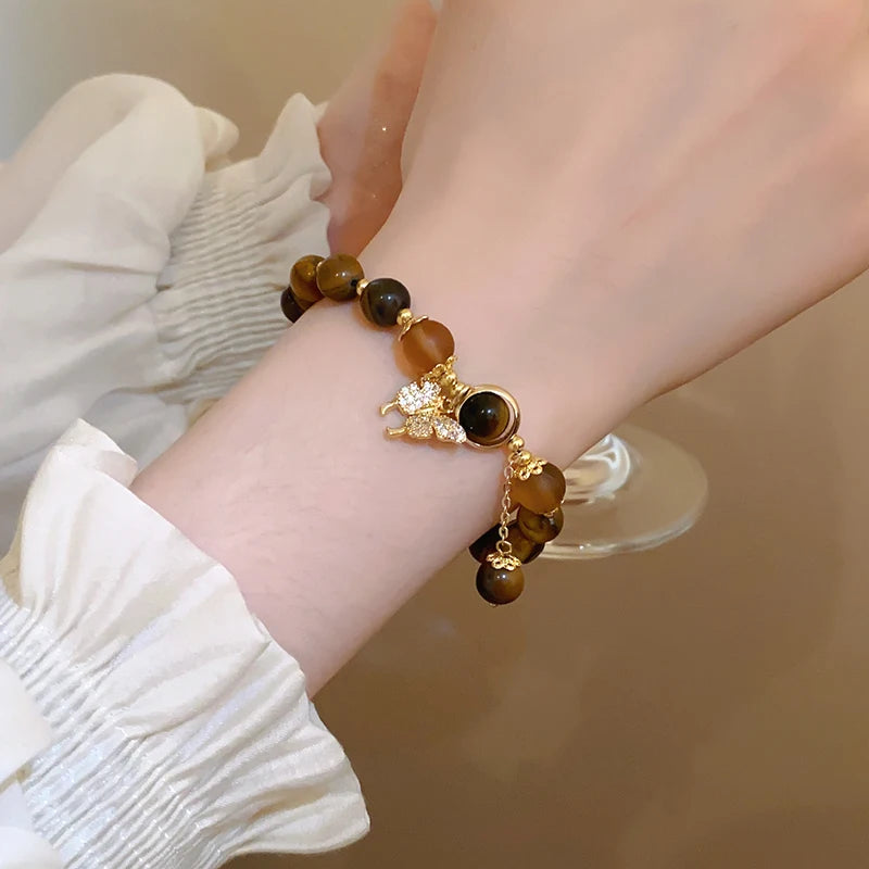 Eye Stone Butterfly Beaded Bracelets