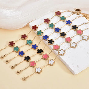 Gold-Plated Stainless Flower Bracelet